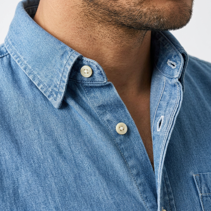 Camisa Vintage - AzulClaro - Pormenor