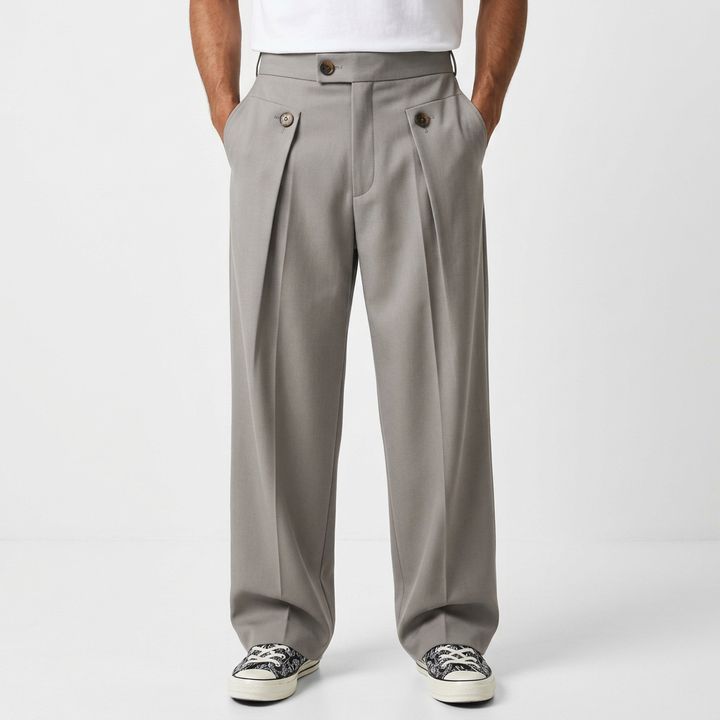 Pantalon Ancha - Gris - ApenasCalcas