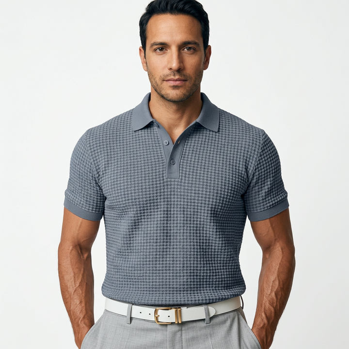 Camisa Waffle - AzulMarino - Frente
