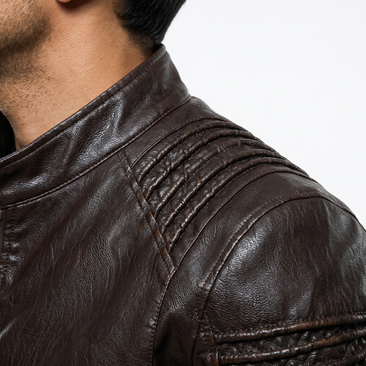 Chaqueta Moto - Marron - Pormenor