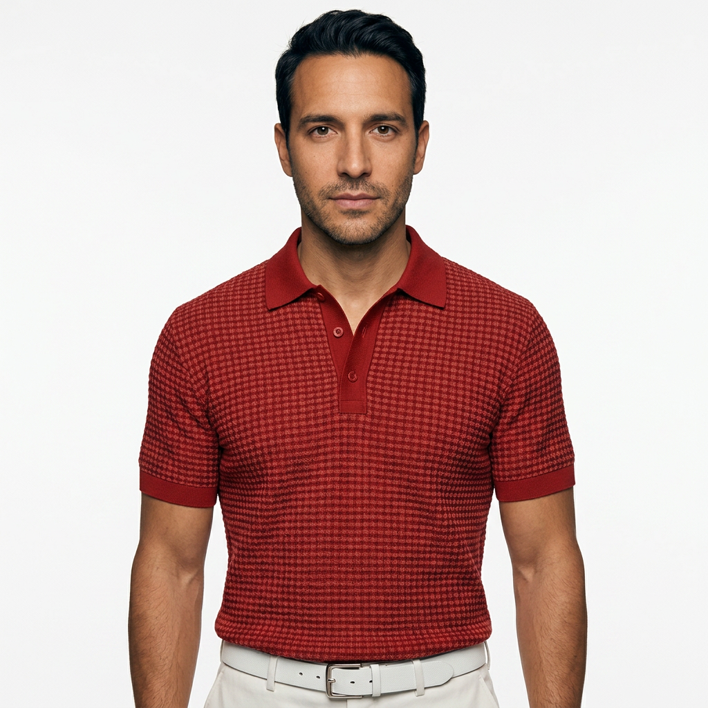Camisa Waffle - Rojo - Frente