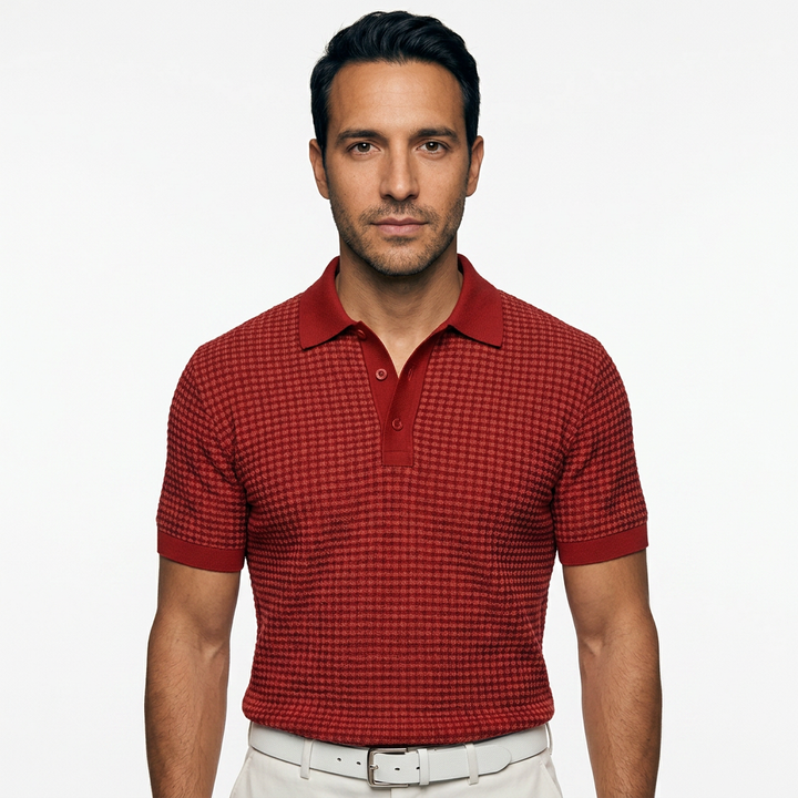 Camisa Waffle - Rojo - Frente