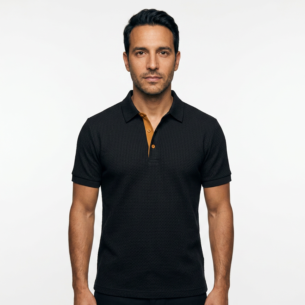 Polo Transpirable - Negro - Frente