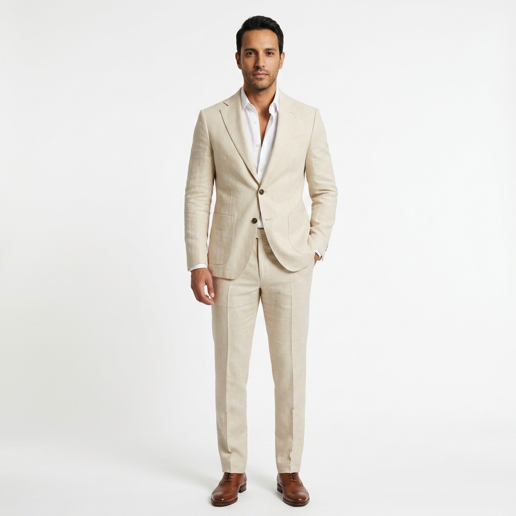 Traje Lino - Beige - Frente