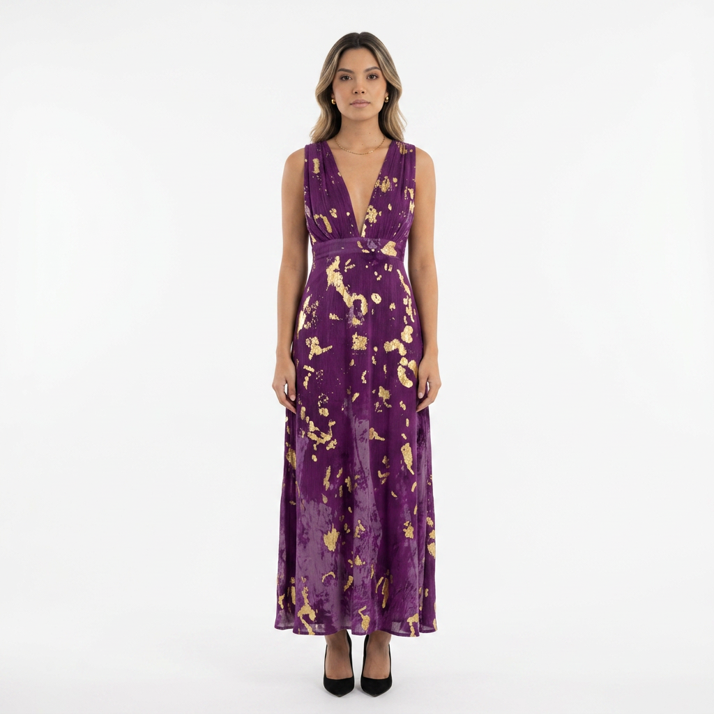Vestido Lentejuelas - Violeta - Frente