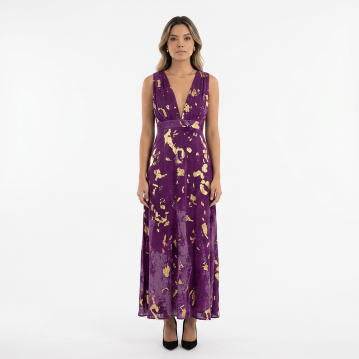 Vestido Lentejuelas - Violeta - Frente