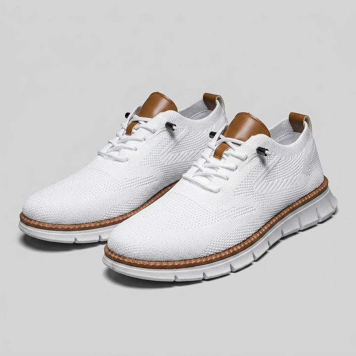 Zapatillas Ligeras Piel Genuina - Blanco - Par