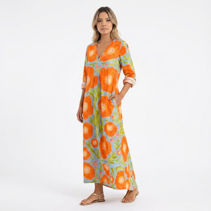 Vestido Floral Boda - Multicolor - CorpoTodo