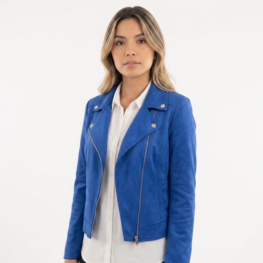 Chaqueta Moto Convertible - Azul - Lado