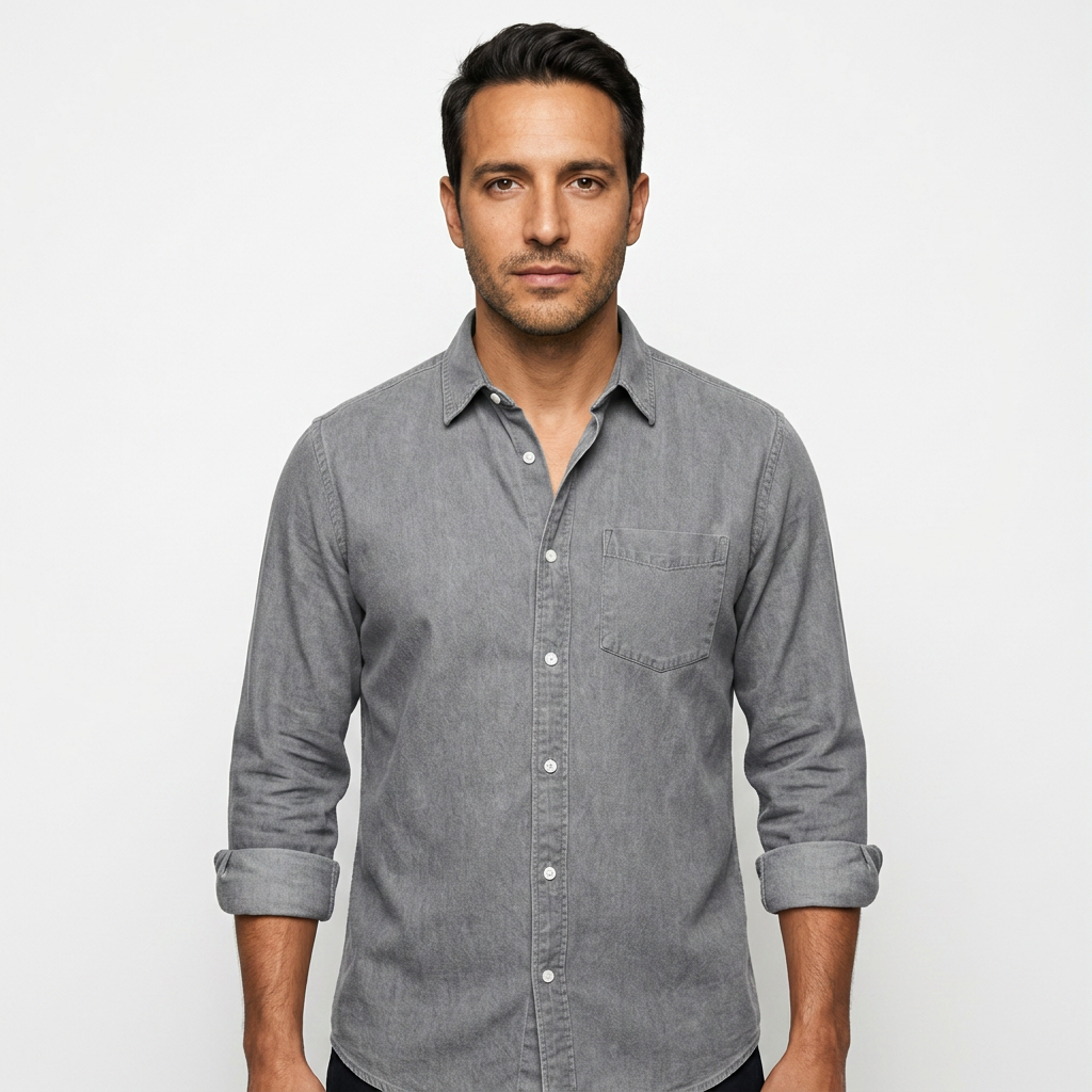 Camisa Vintage - Gris - Frente