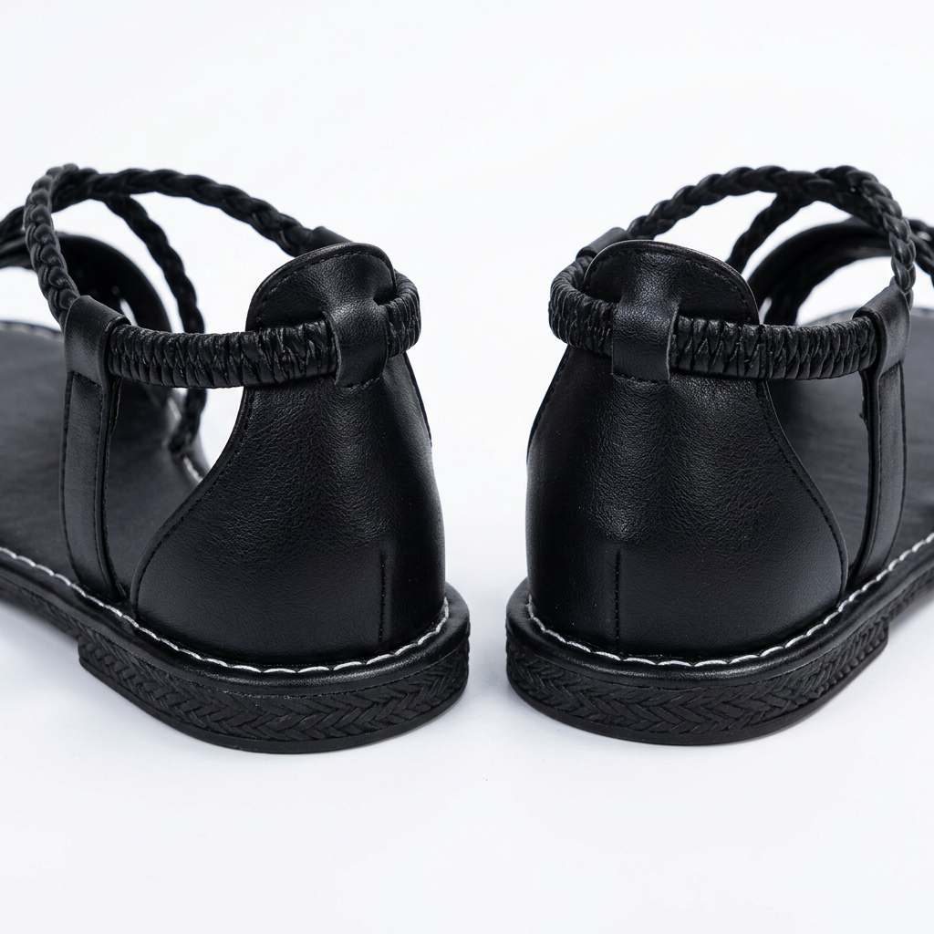 Sandalias Trenzadas - Negro - Pormenor