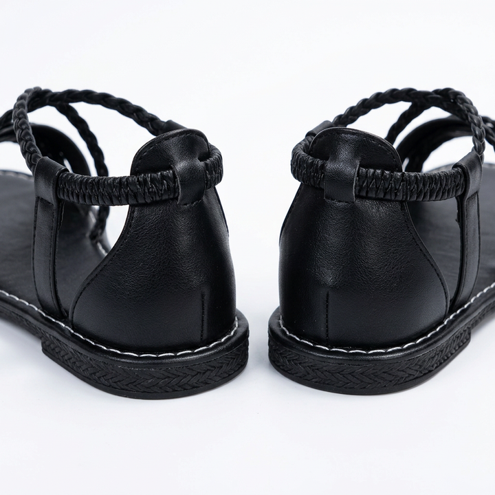 Sandalias Trenzadas - Negro - Pormenor