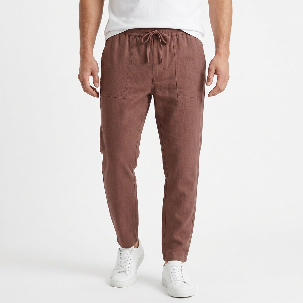 Pantalon Lino - MarronOscuro - ApenasCalcas
