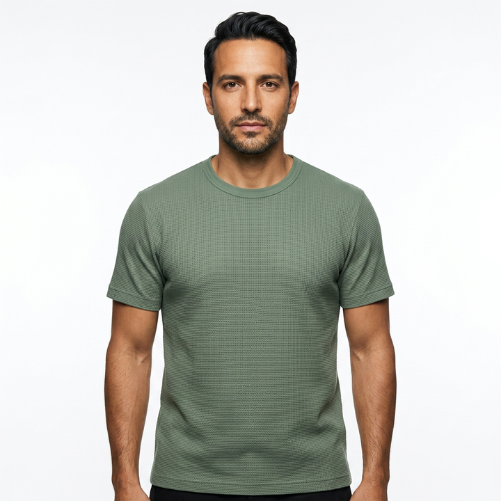 Camiseta Waffle - VerdeClaro - Frente