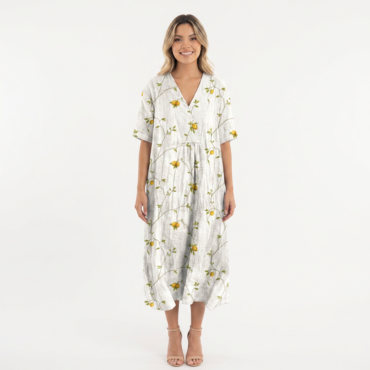 Vestido Escote V - Floral9 - Frente