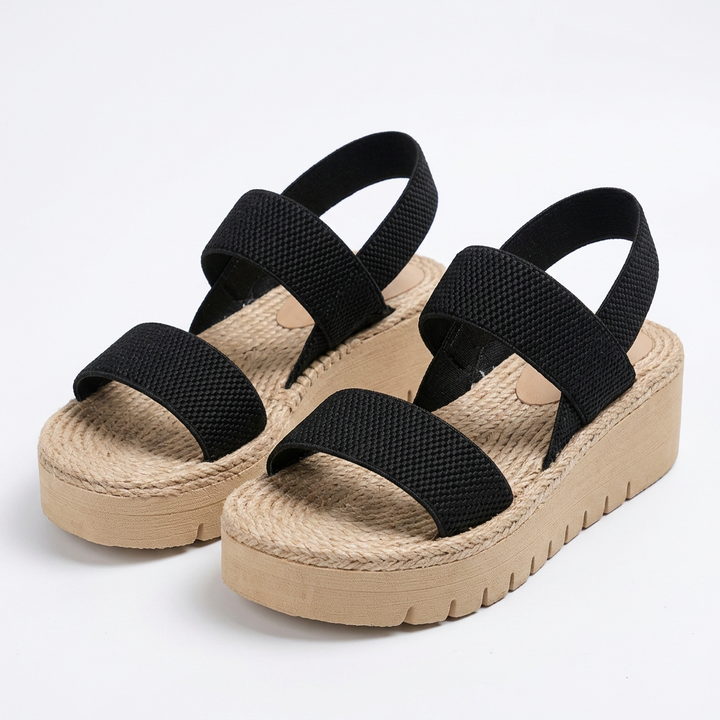 Sandalias Cuna Plataforma - CaquiBicolor - Par