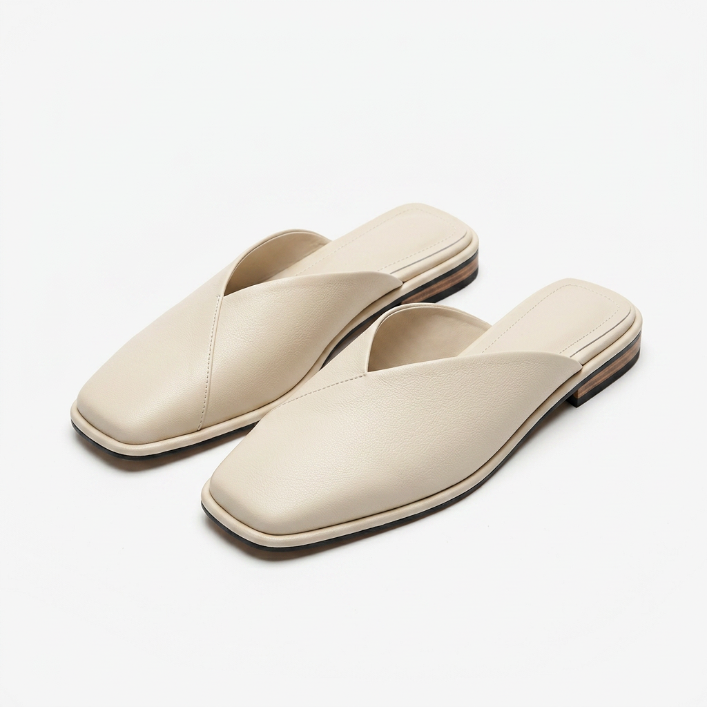 Sandalias Puntera Cuadrada - Beige - Par