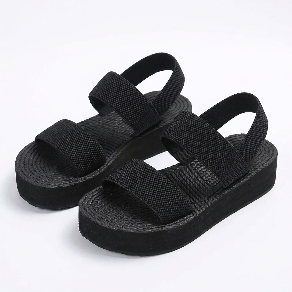 Sandalias Cuna Plataforma - NegroTotal - Par