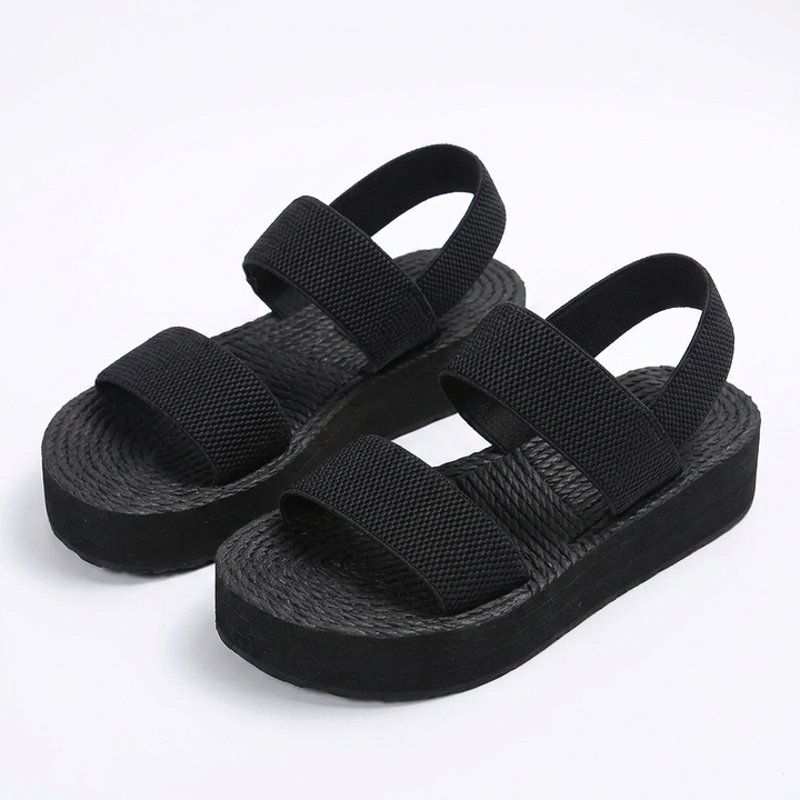 Sandalias Cuna Plataforma - NegroTotal - Par