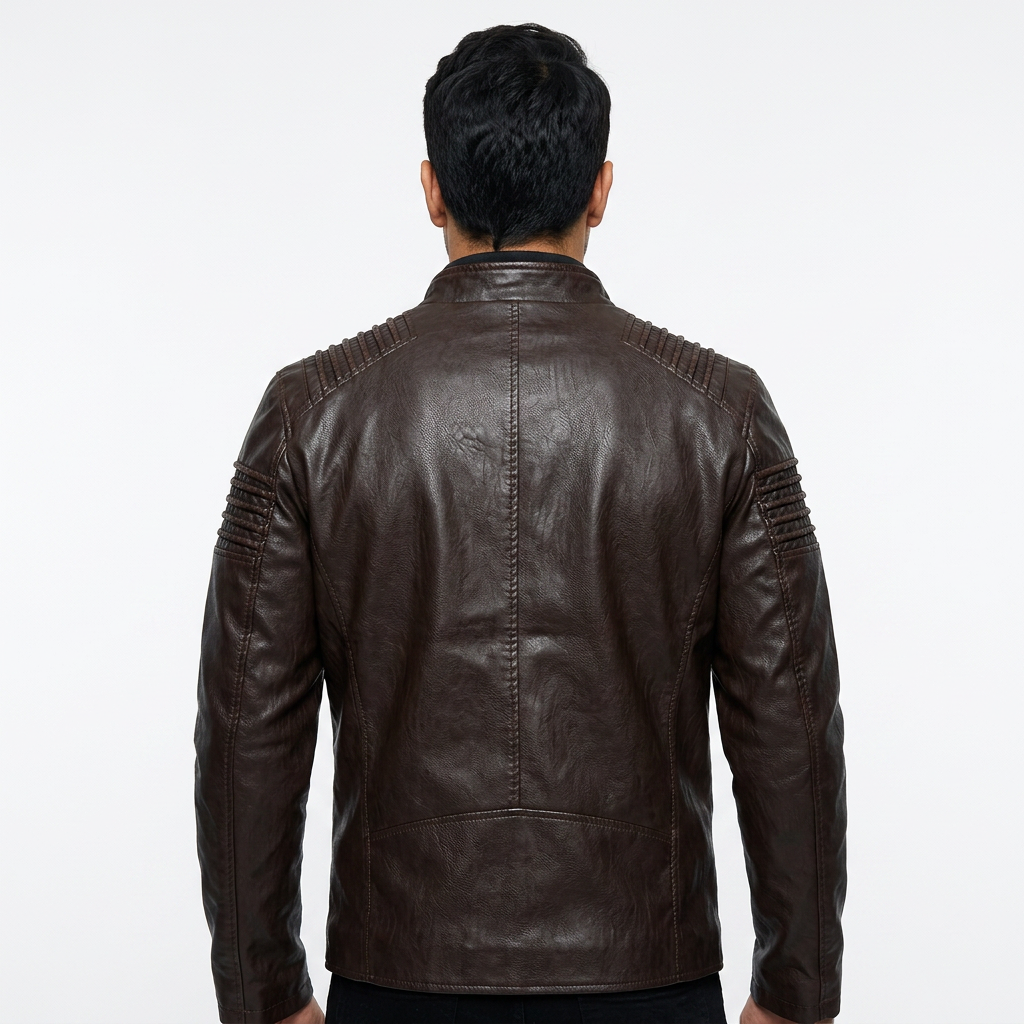 Chaqueta Moto - Marron - Costas