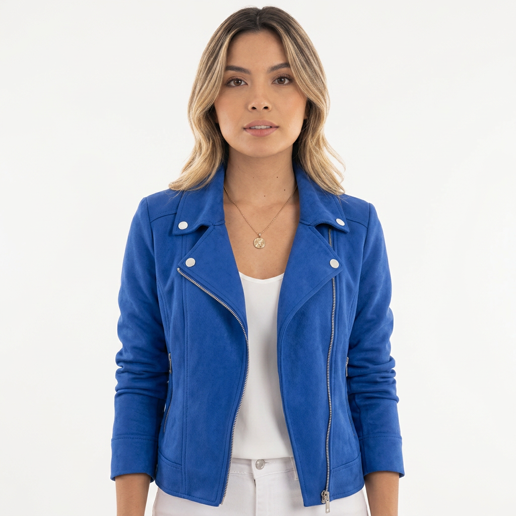 Chaqueta Moto Convertible - Azul - Frente