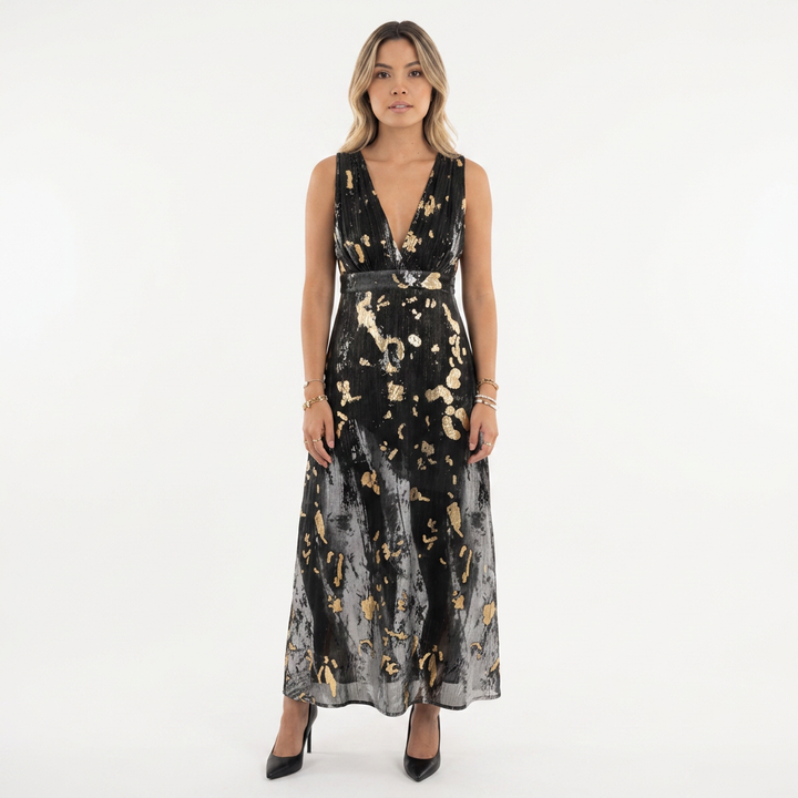 Vestido Lentejuelas - Negro - Frente
