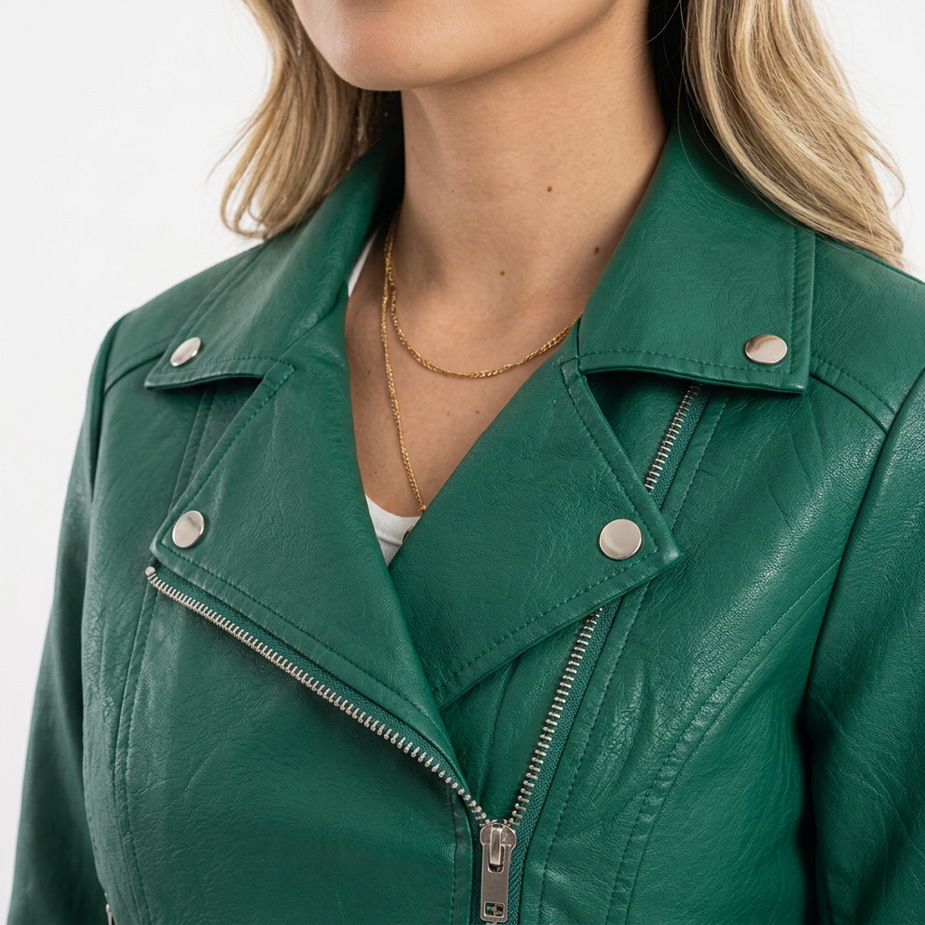 Chaqueta Moto Convertible - Verde - Pormenor