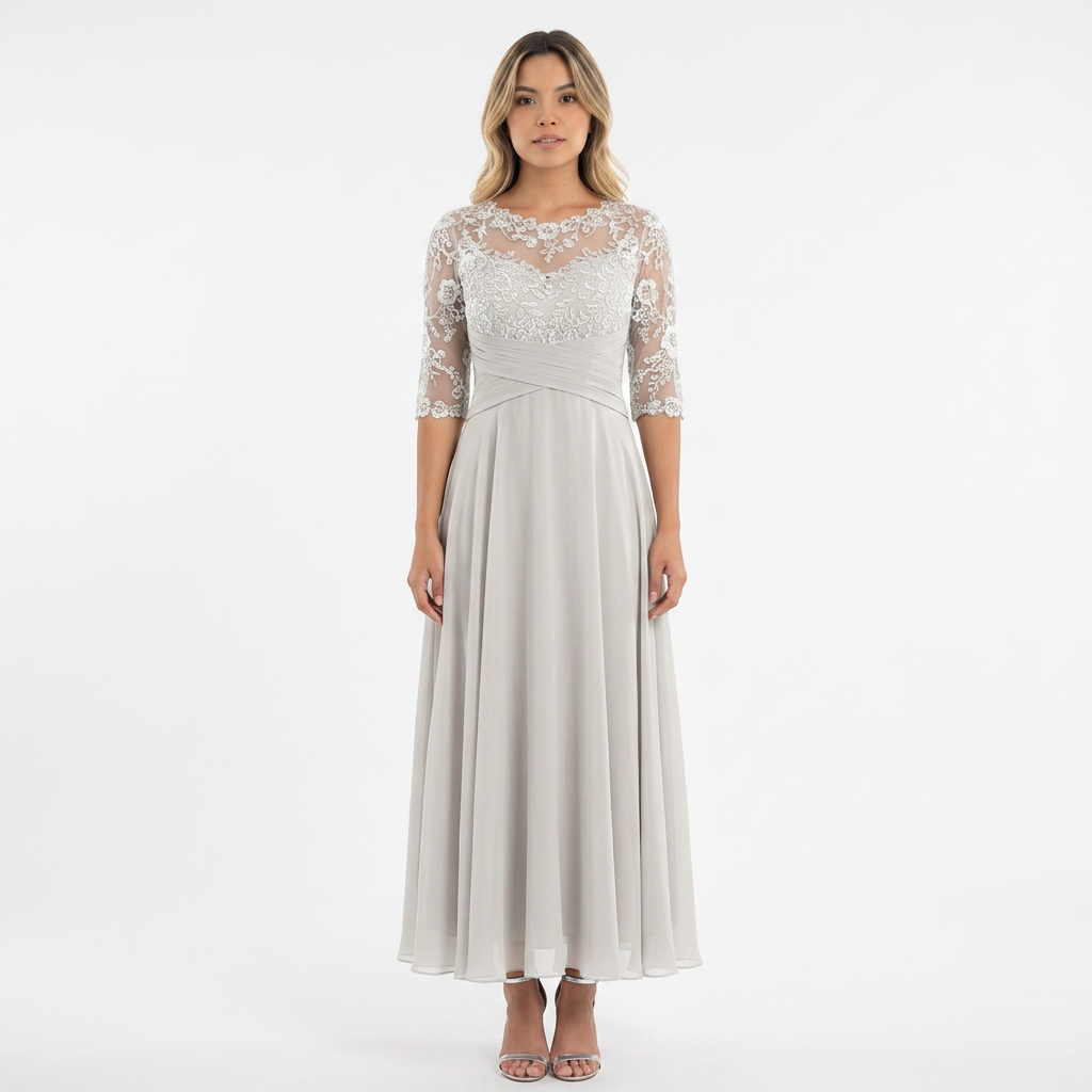 Vestido Encaje - Blanco - Frente