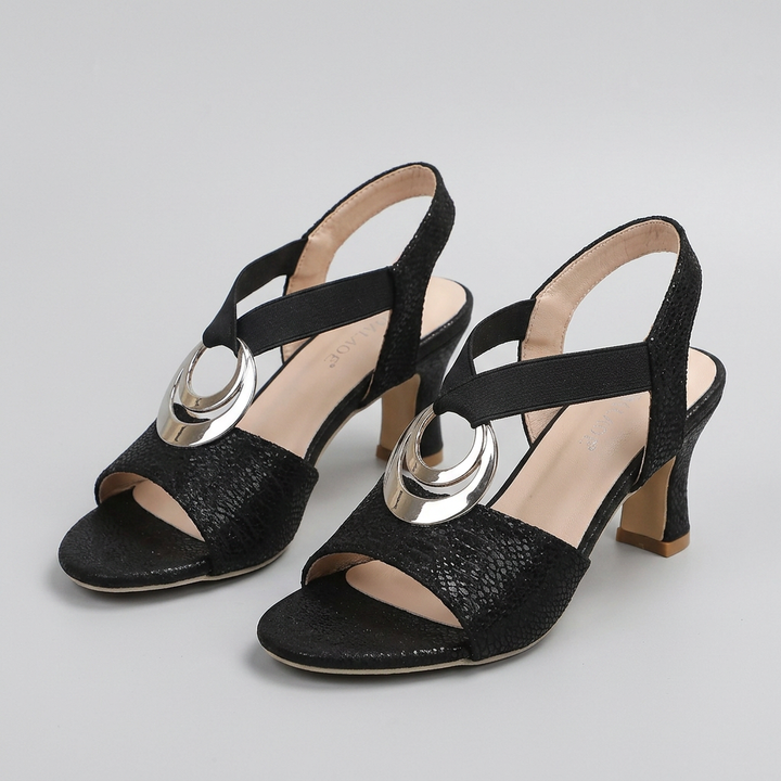 Tacones Tiras - Negro - Par