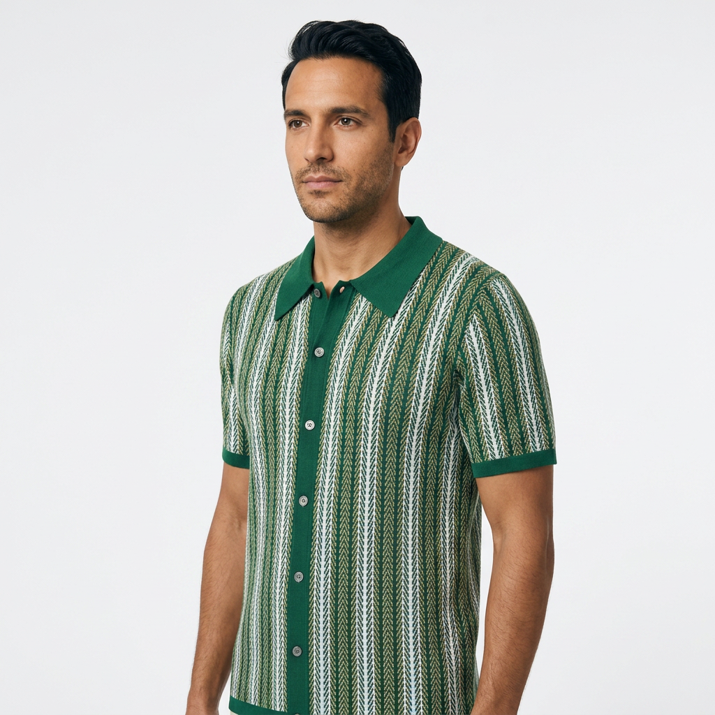 Polo Rayas - Verde - Lado