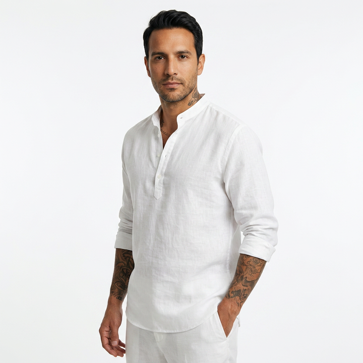 Camisa Lino - Blanco - Lado