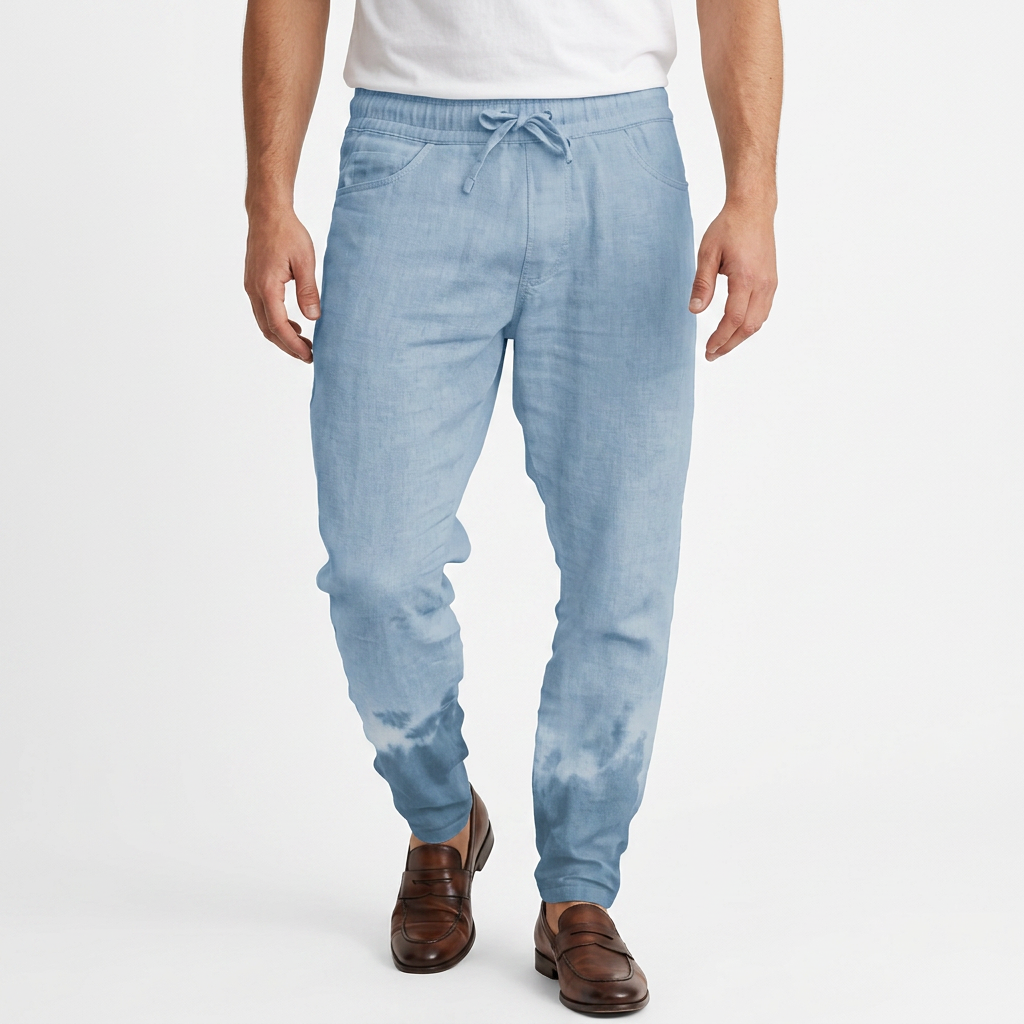 Pantalon Lino - AzulClaro - ApenasCalcas