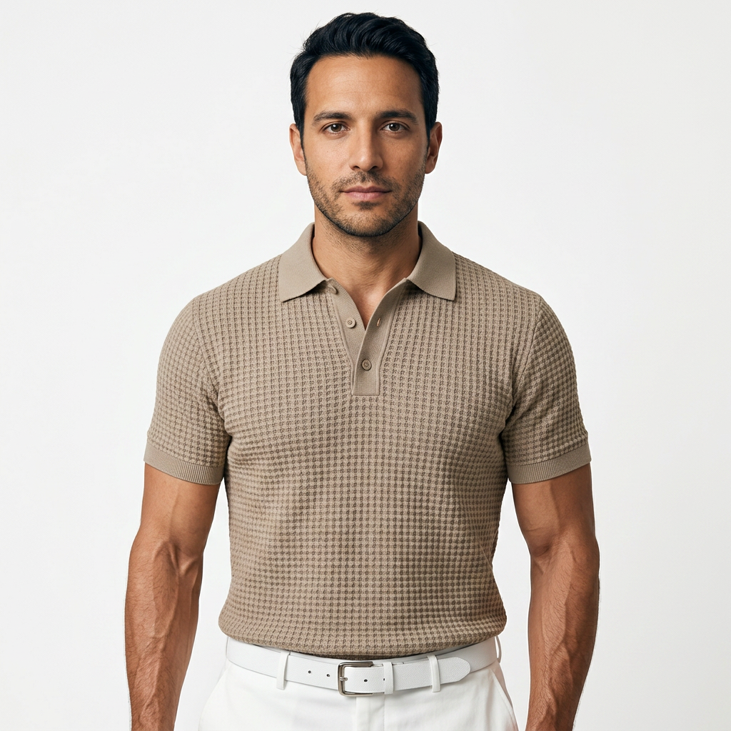 Camisa Waffle - Marron - Frente