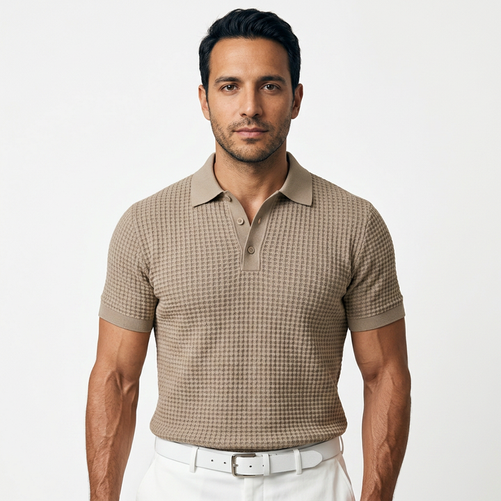 Camisa Waffle - Marron - Frente
