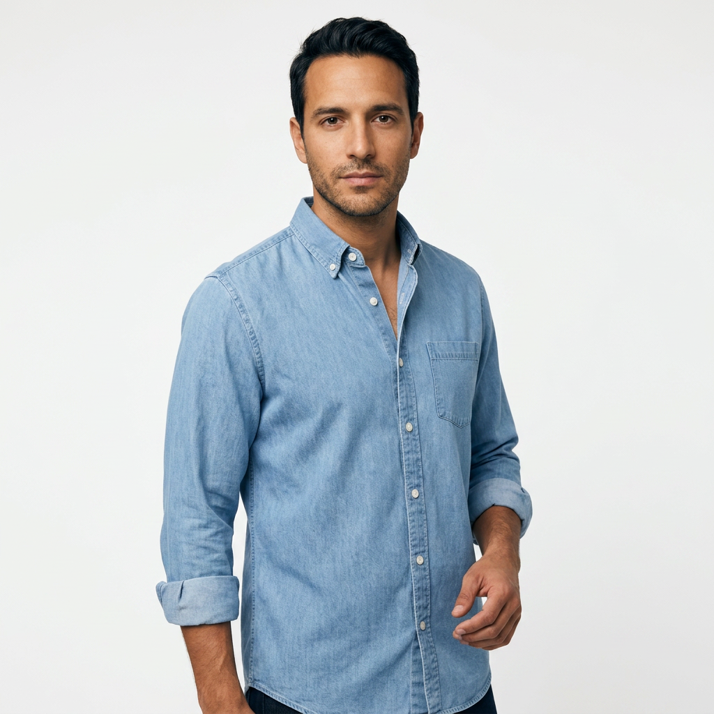 Camisa Vintage - AzulClaro - Lado