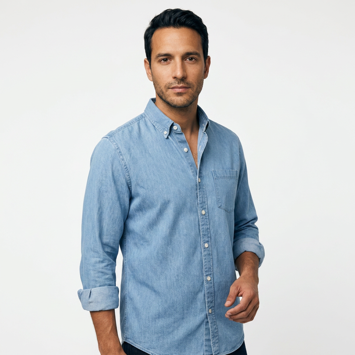 Camisa Vintage - AzulClaro - Lado