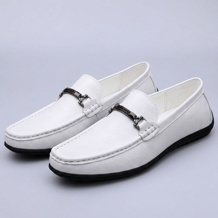Mocasines Piel Minimalista - Blanco - Par