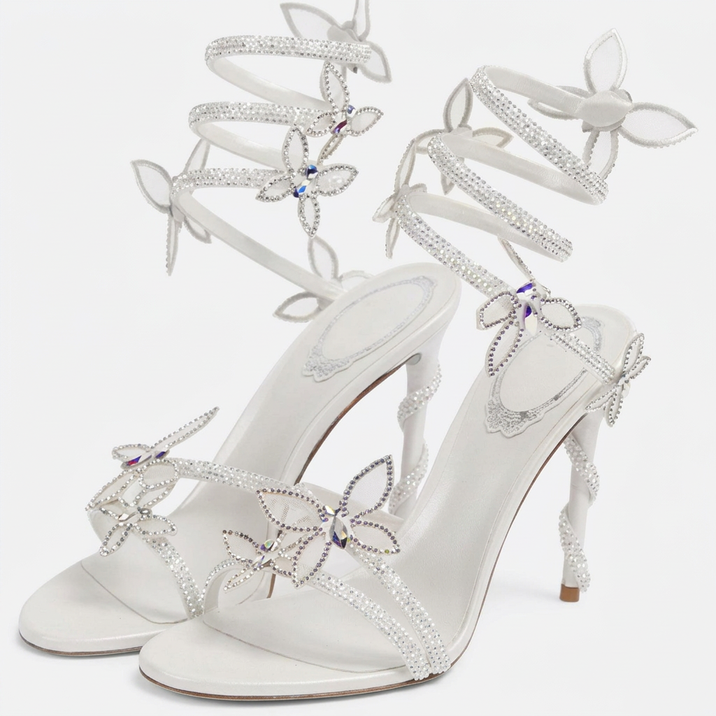 Sandalias Flor Cristal - Blanco - Par