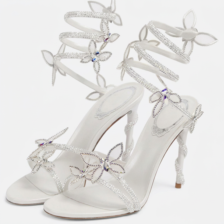 Sandalias Flor Cristal - Blanco - Par