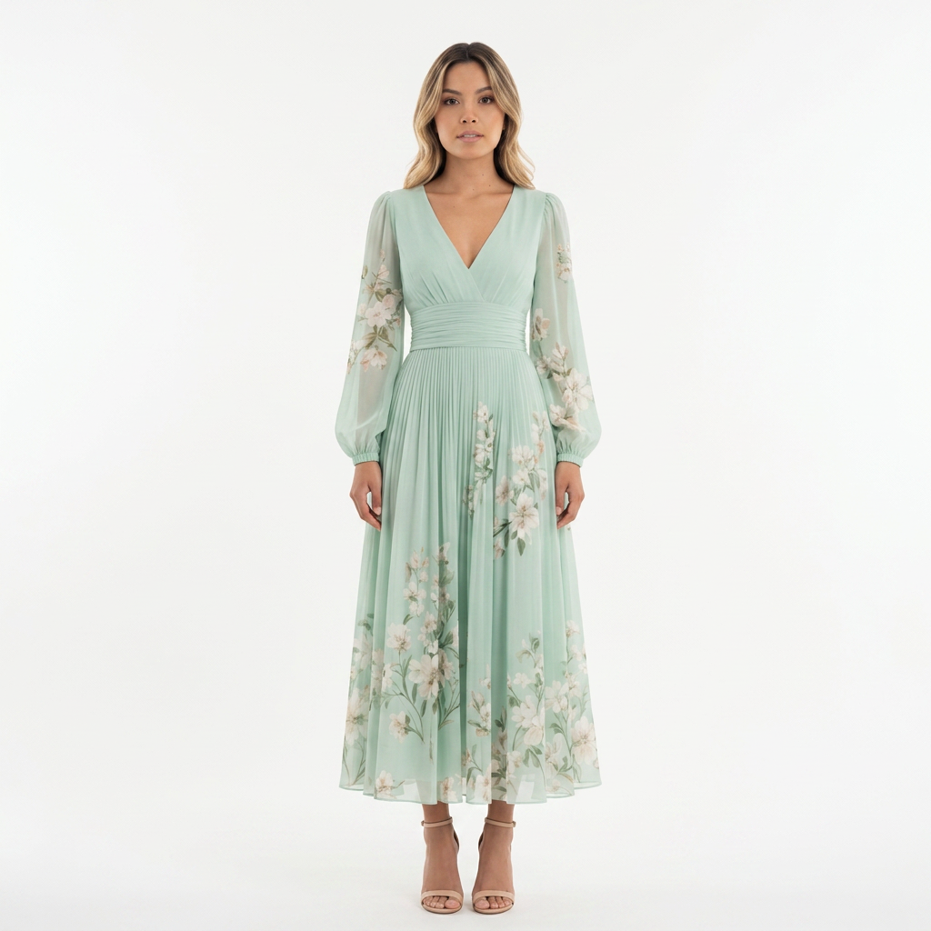Vestido Gasa Floral - Frente