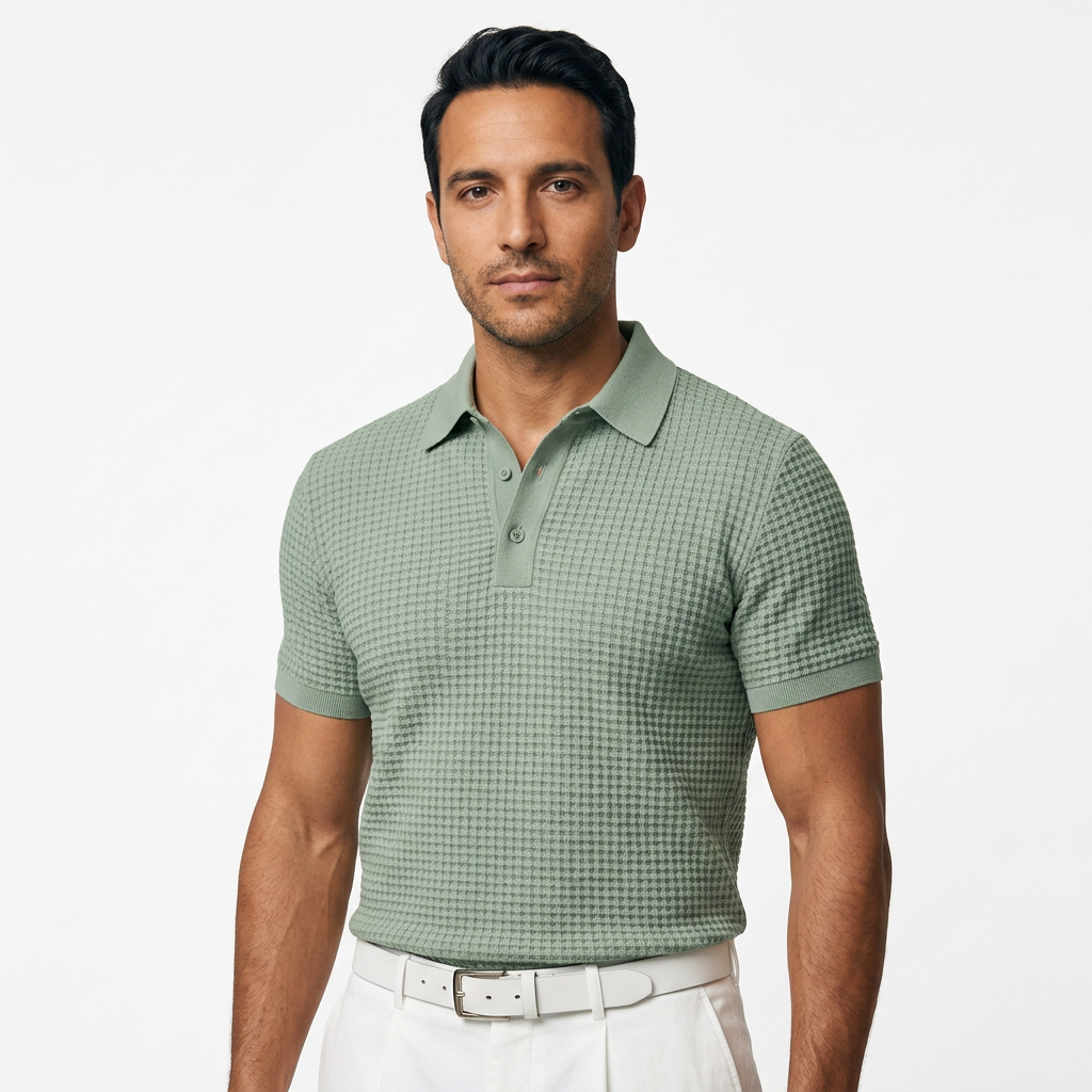 Camisa Waffle - Verde - Lado