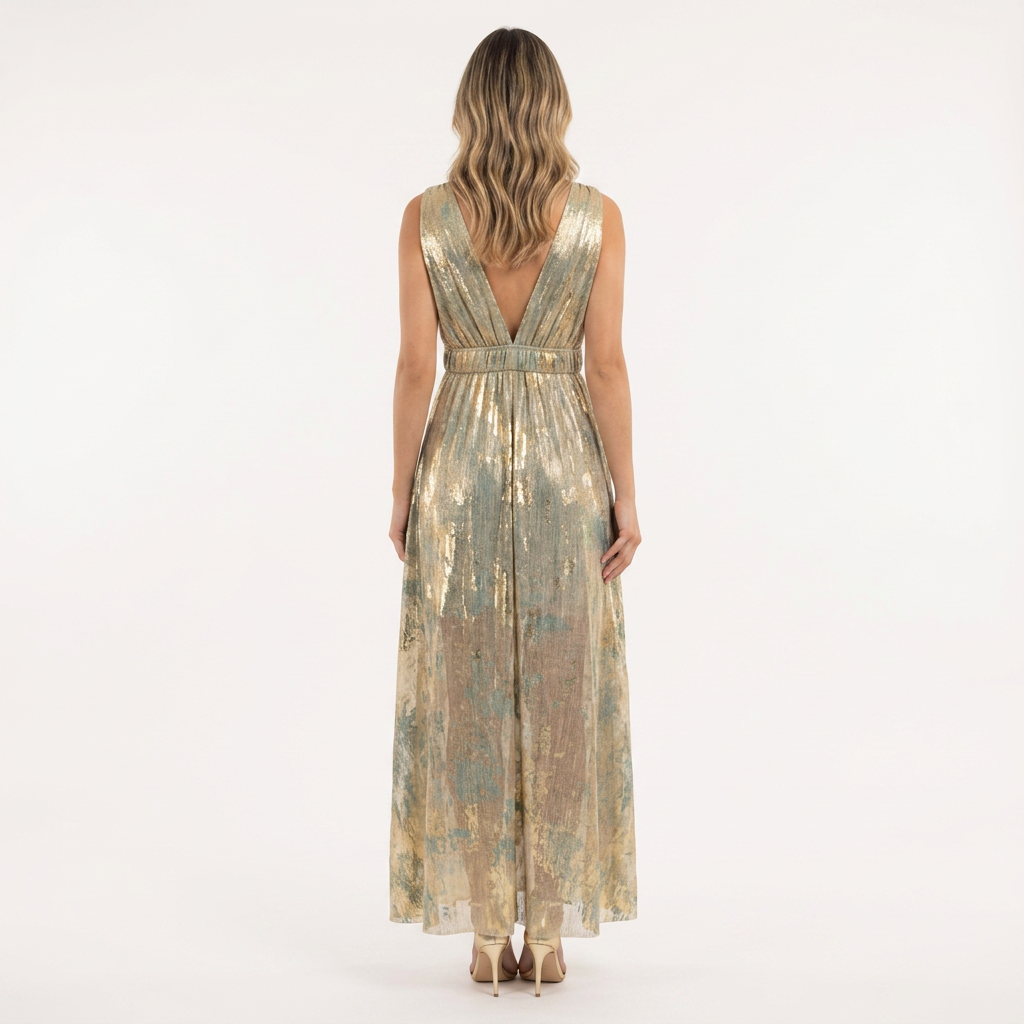 Vestido Lentejuelas - Amarillo - Costas