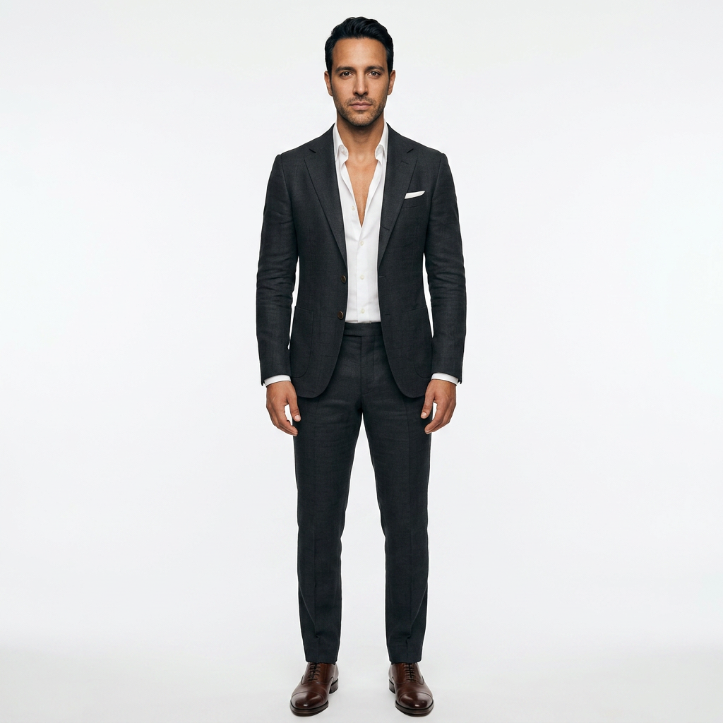 Traje Lino - Negro - Frente