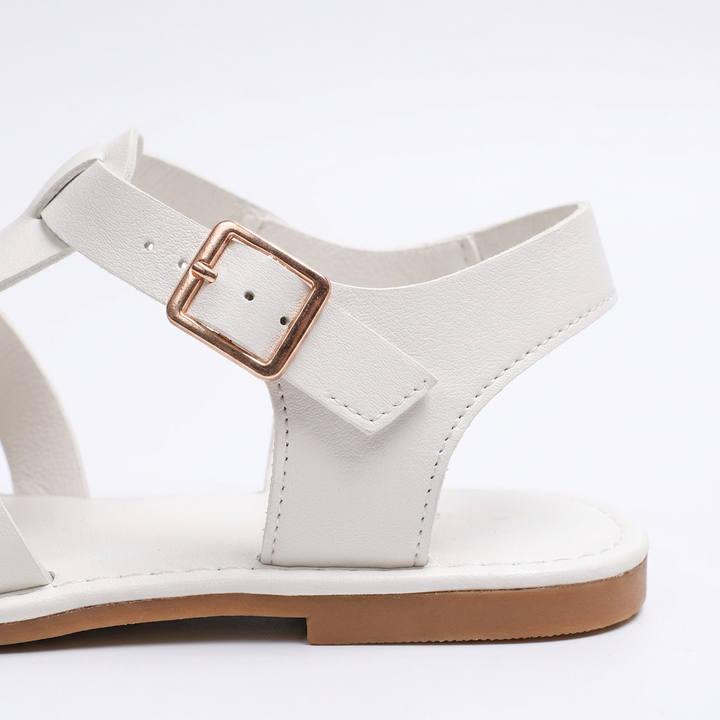 Sandalias Piel Casual - Blanco - Pormenor
