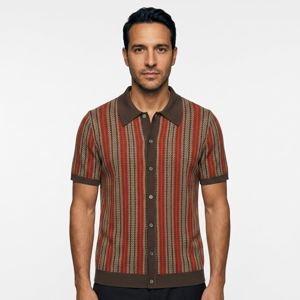 Polo Rayas - Marron - Frente