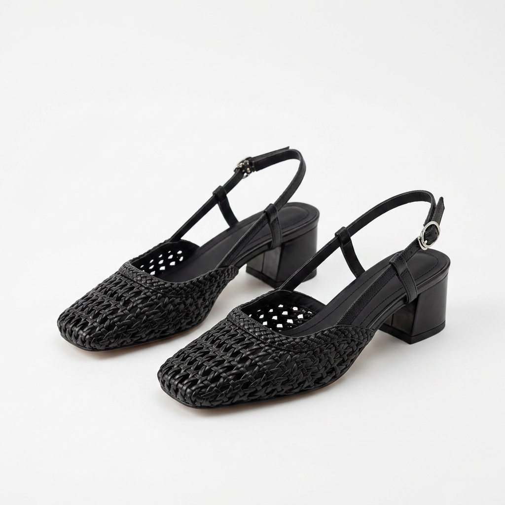 Sandalias Slingback - Negro - Par