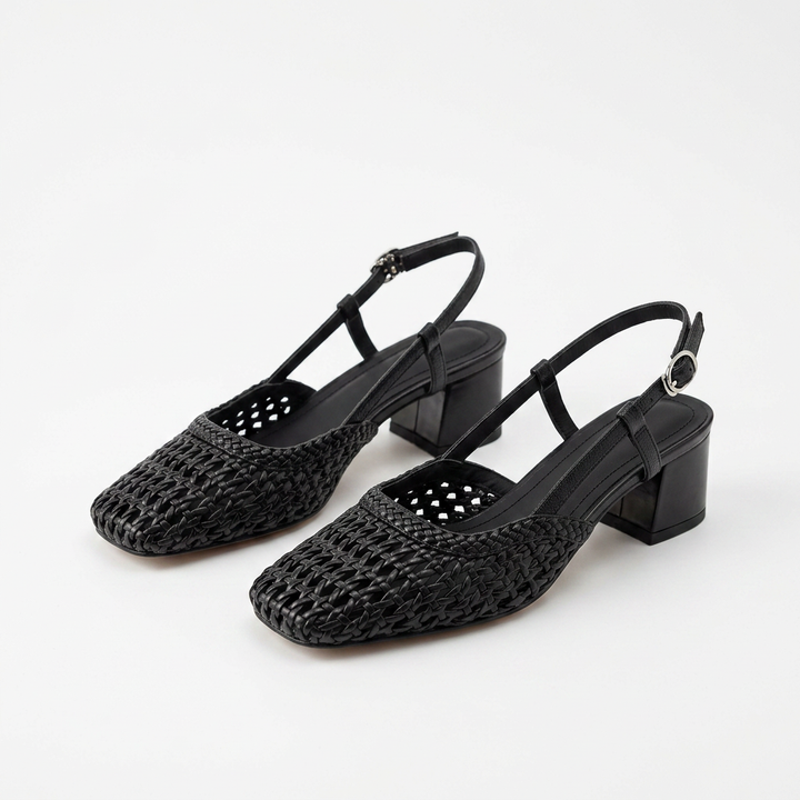 Sandalias Slingback - Negro - Par