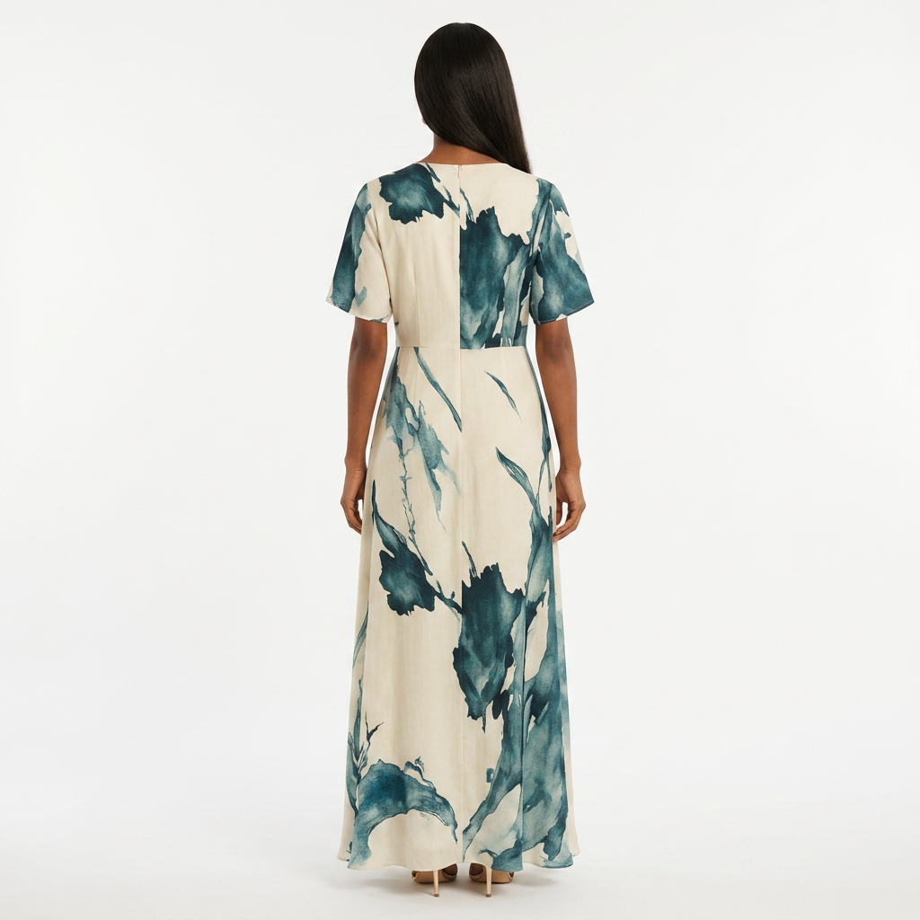 Vestido Acuarela - Verde - Costas