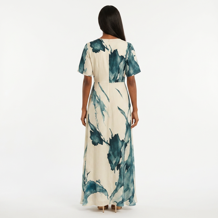 Vestido Acuarela - Verde - Costas