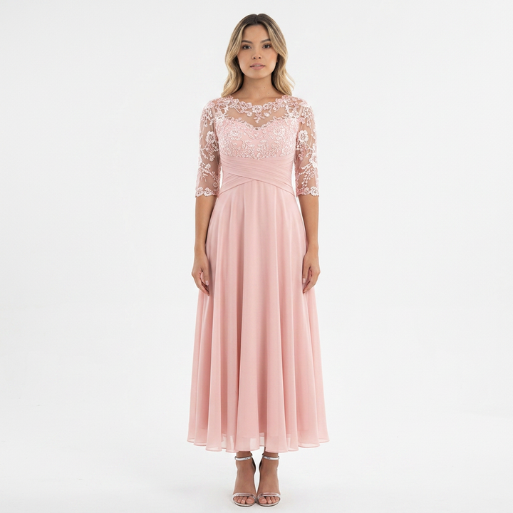 Vestido Encaje - Rosa - Frente